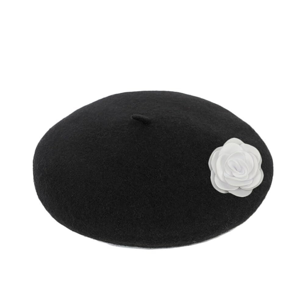 2559 Women Winter Elegant Flowers Beret Wool French Beanie Hat Artist Painter